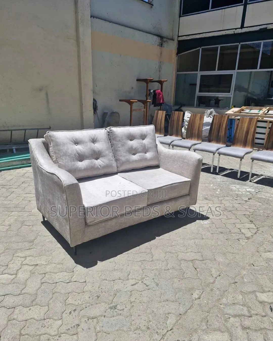 2 Seater Grey Loveseat Sofa: Payment on Delivery