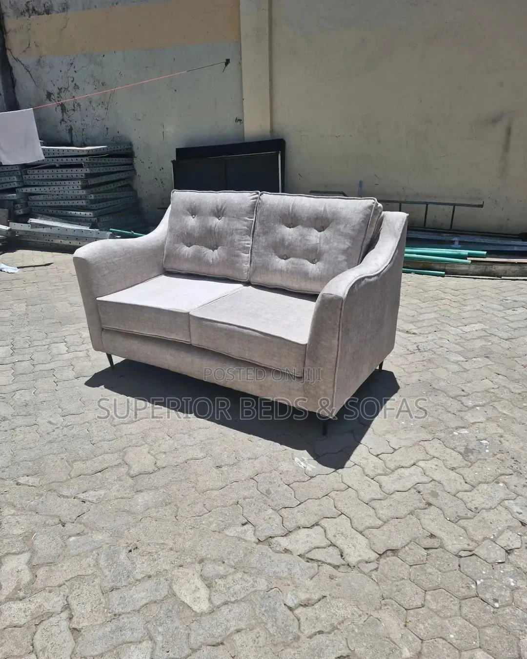 2 Seater Grey Loveseat Sofa: Payment on Delivery