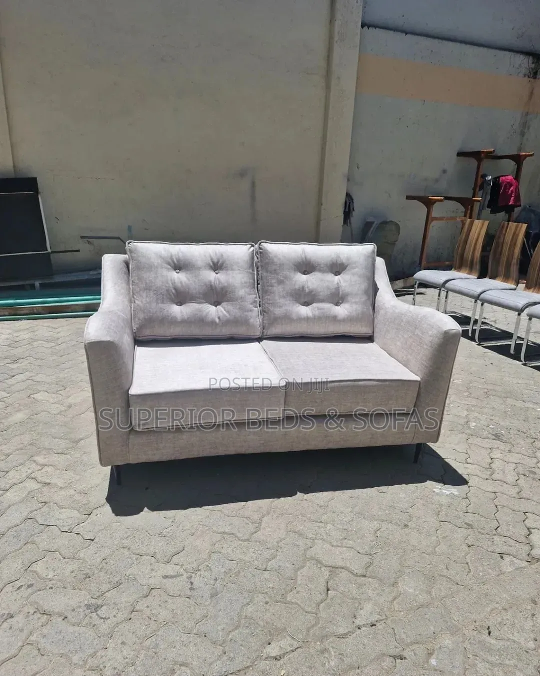 2 Seater Grey Loveseat Sofa: Payment on Delivery