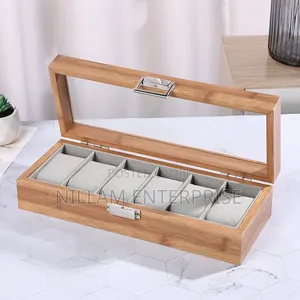 6 Slots Bamboo Elegant Watch Box