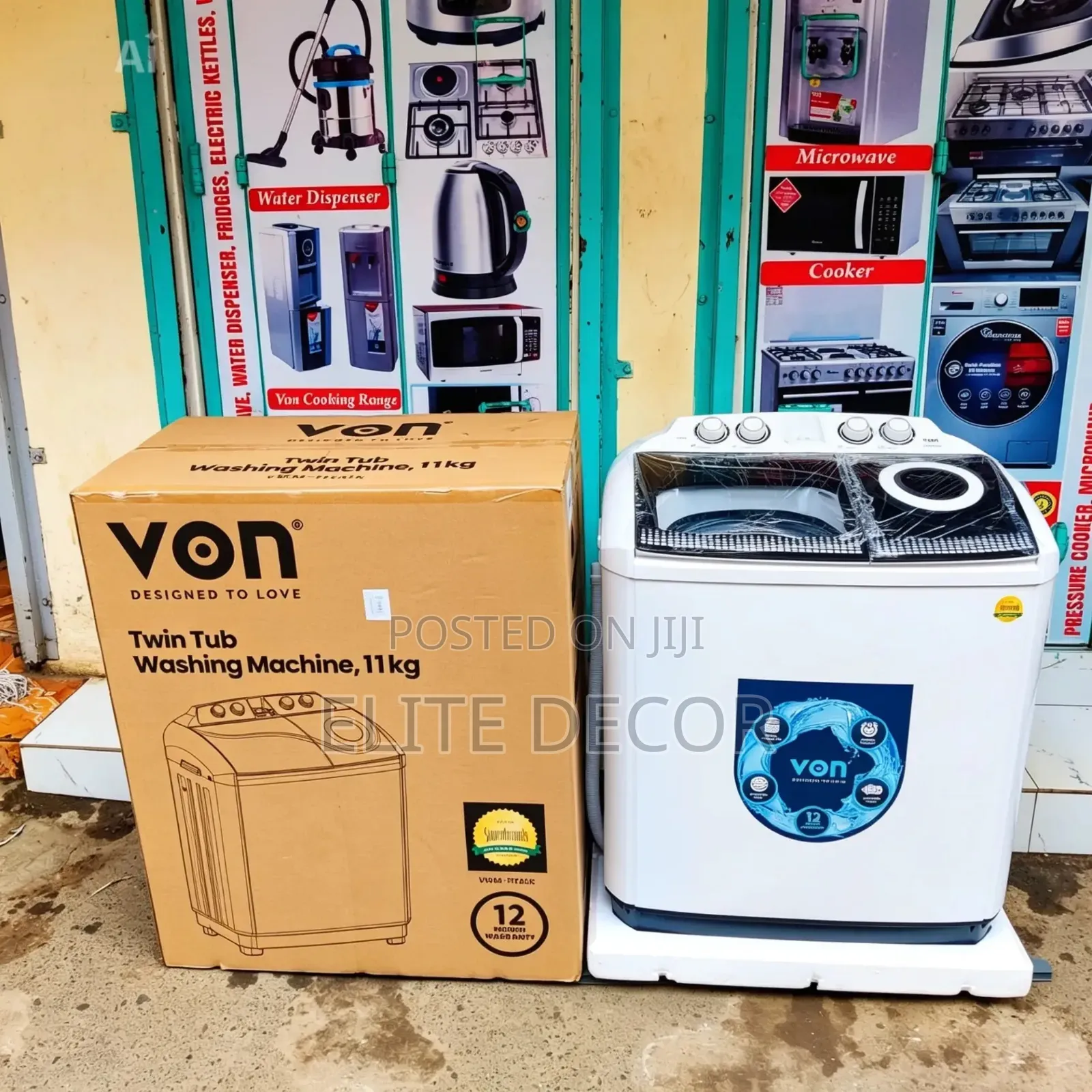 Von 11kg Twin Tub Semi-Automatic Washing Machine – Powerful Wash