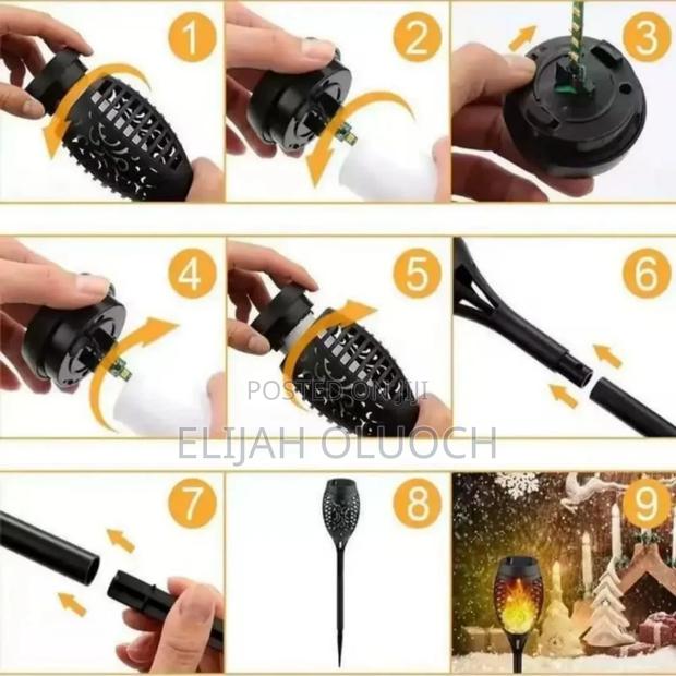 *6pcs Mini Led Solar Flame Flickering Lights* Waterproof Outdoor - thumbnail 3
