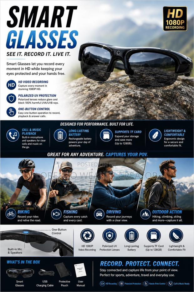 Smart Glasses That Records in Hd - thumbnail 3