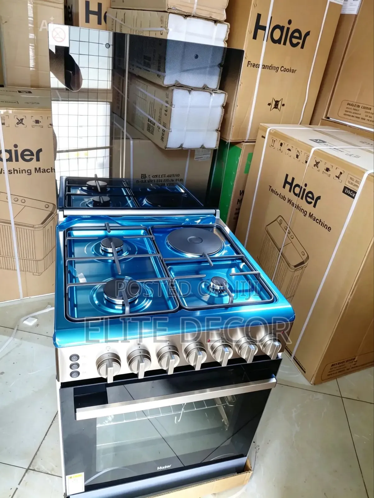 Haier Hre6313cdrss 60×60 Standing Cooker – 3 +1e With Electric Oven