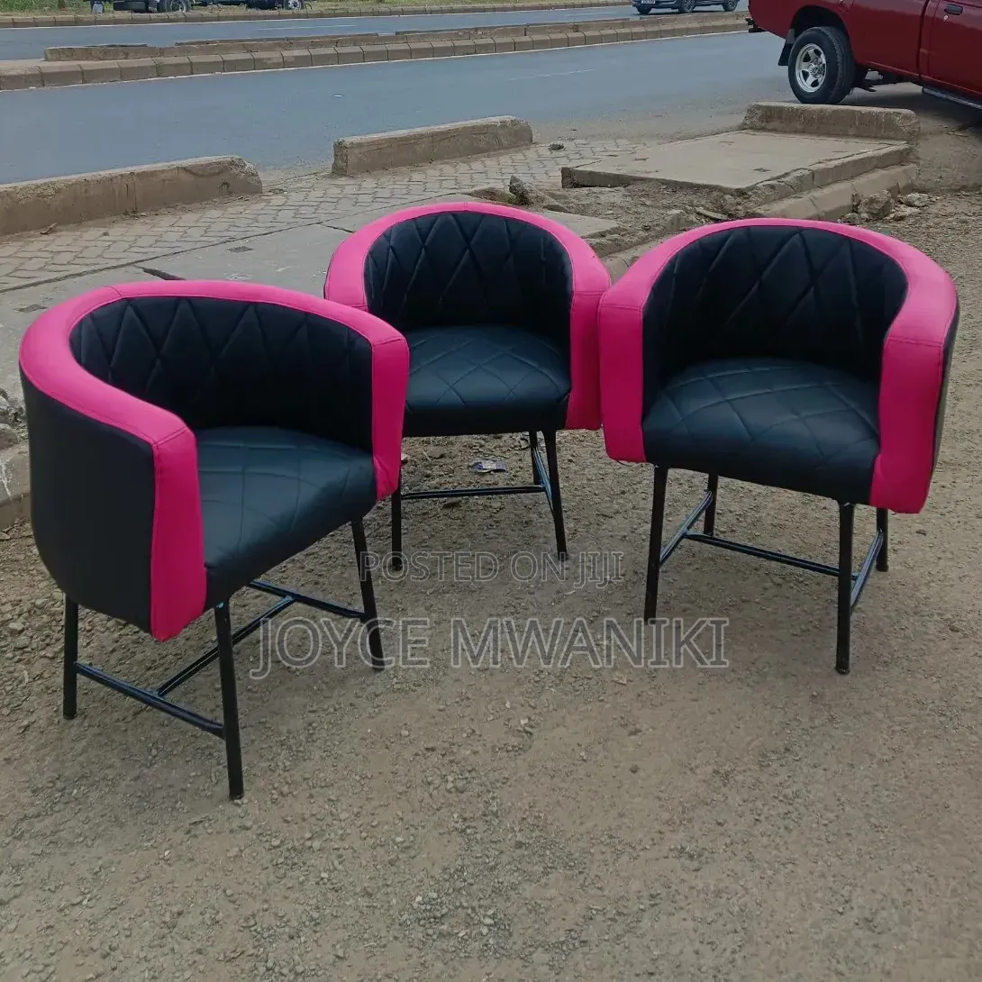 Salon Manicure Seats, Black and Pink 