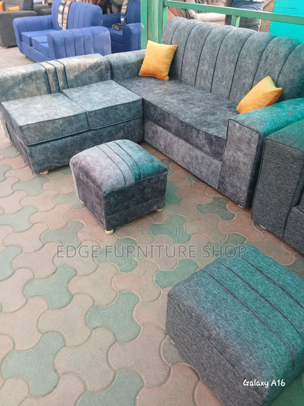 Velvet Five Seater Corner for Sale