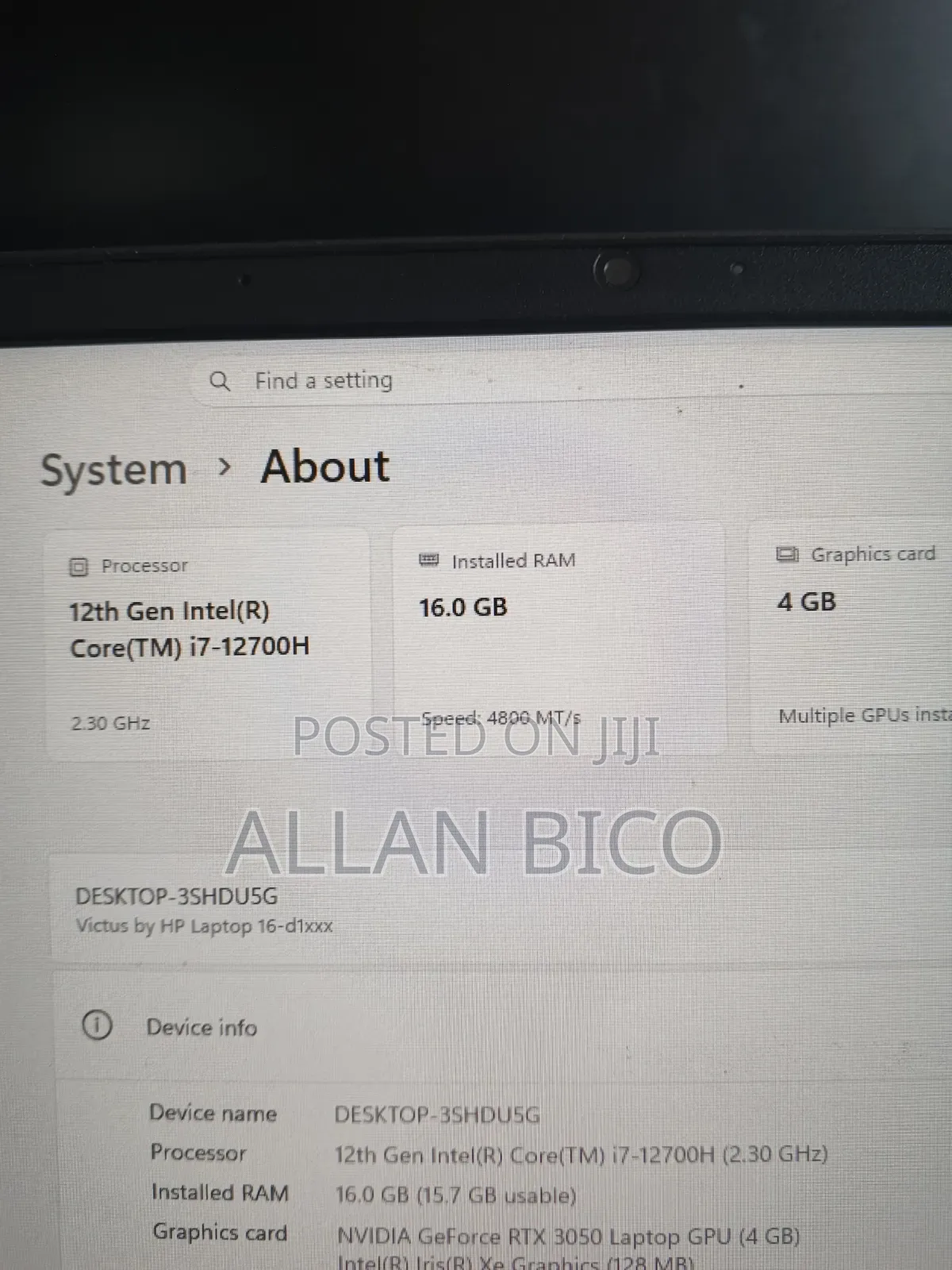 Laptop HP Victus 16 16GB Intel SSD 1T