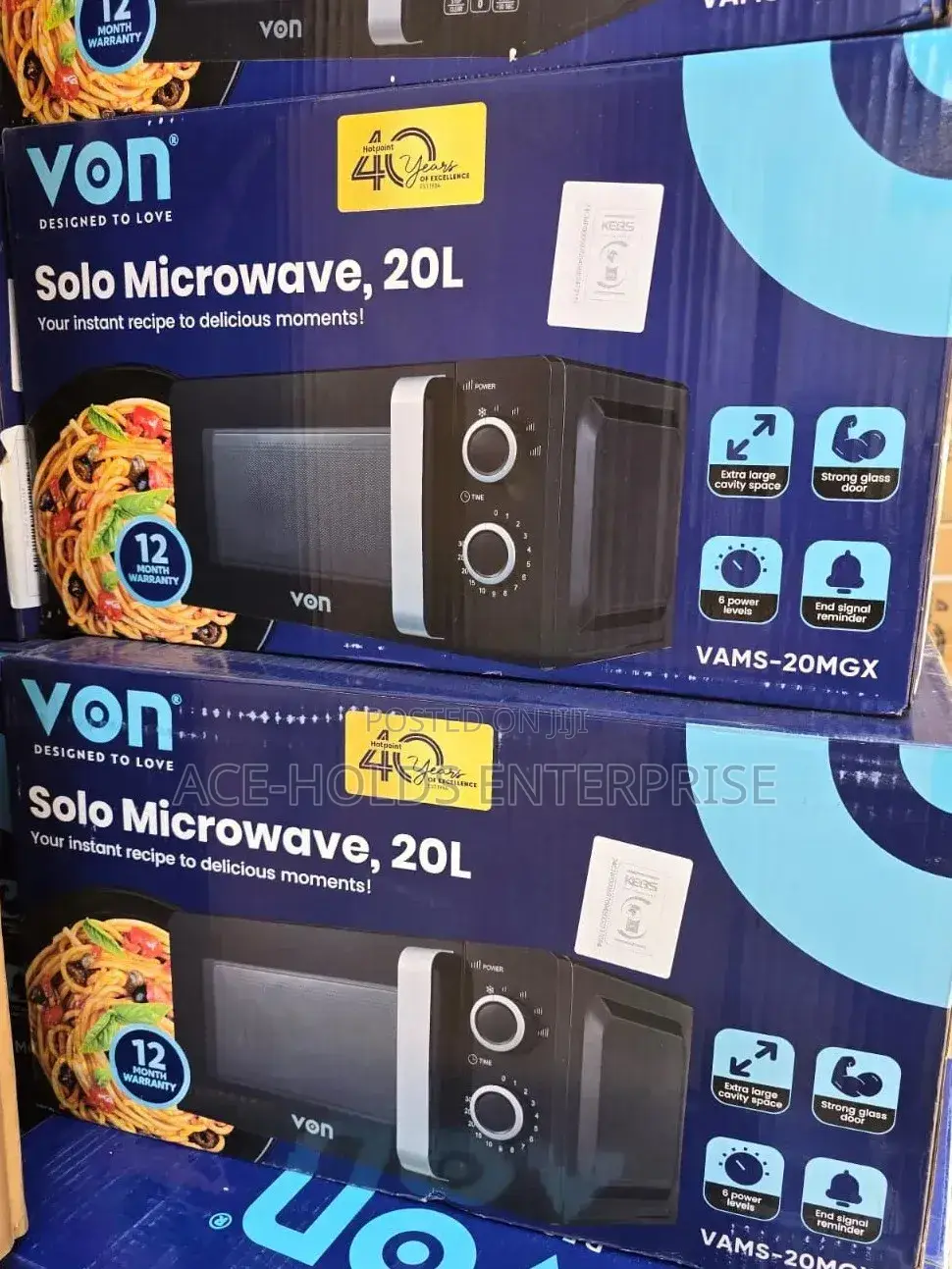 Solo Microwave Oven - 20 Litres Analog Settings Microwave - Black