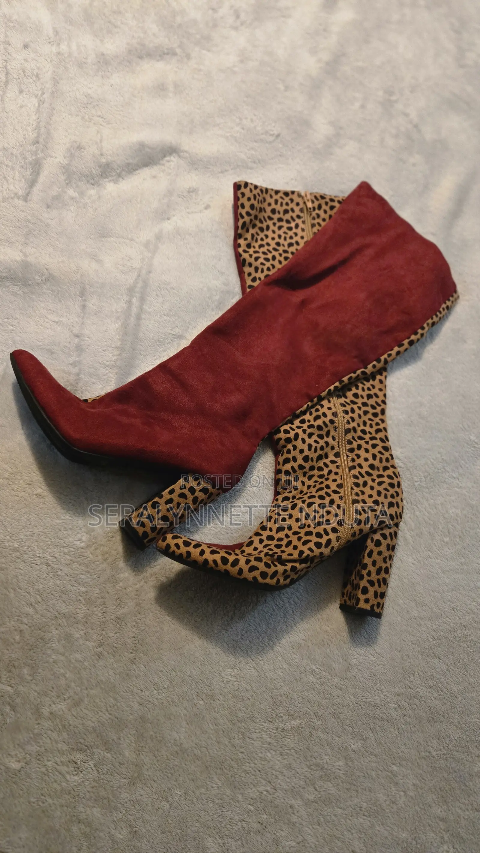 Two-Tone Thigh Hight Boots