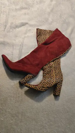 Two-Tone Thigh Hight Boots