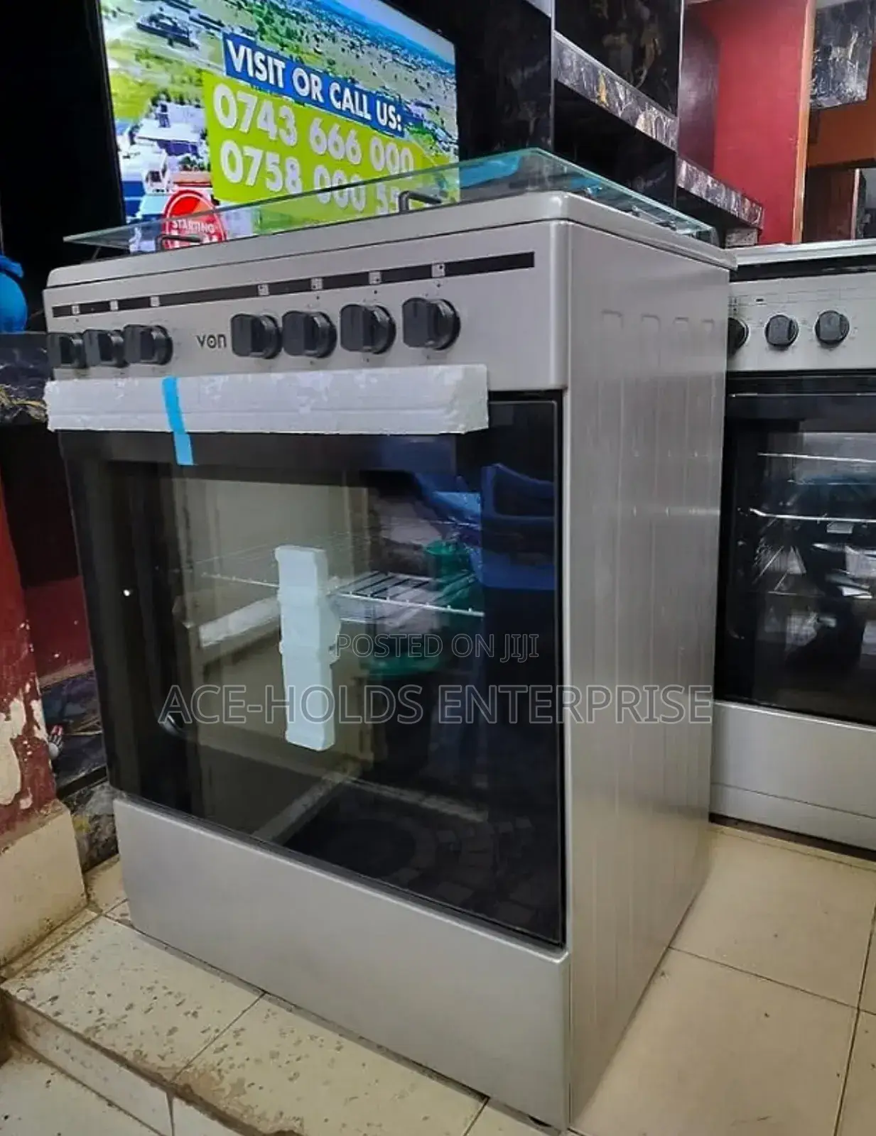 60*55 Von Standing Cooker, Gas Sensor - Rapid Plate - 3+1 Turbo Fan
