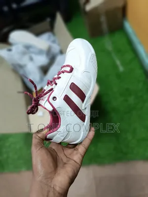 Brand New White Maroon Chunky Sneakers - Lace Up