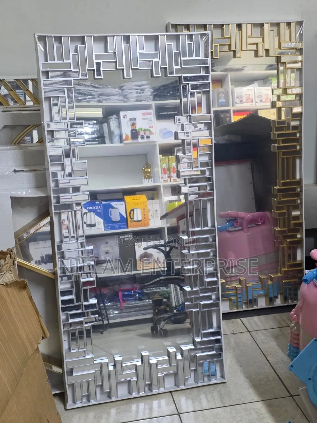  *Luxury Structured Frame Decorative Mirror(Biggest )