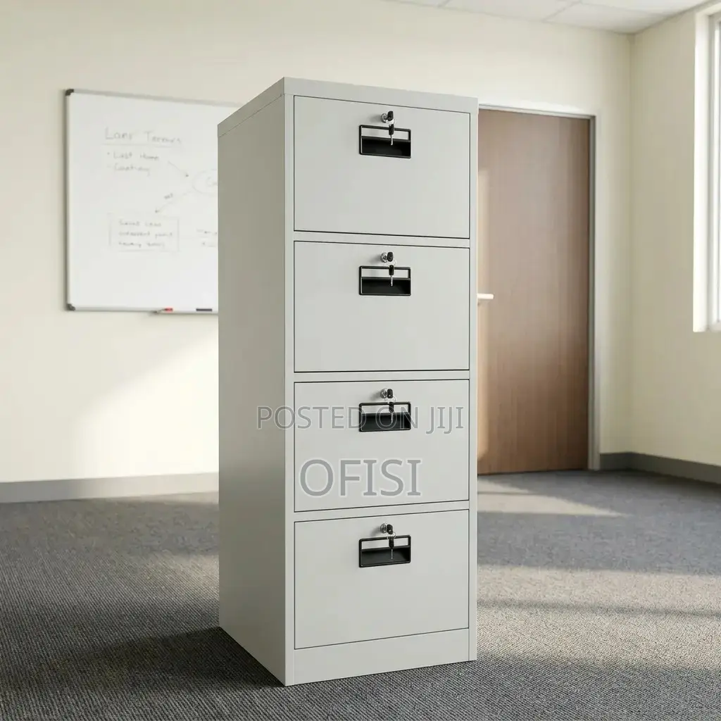 Office Cabinet; 4 Drawer Office Filling Cabinet With Four Keys