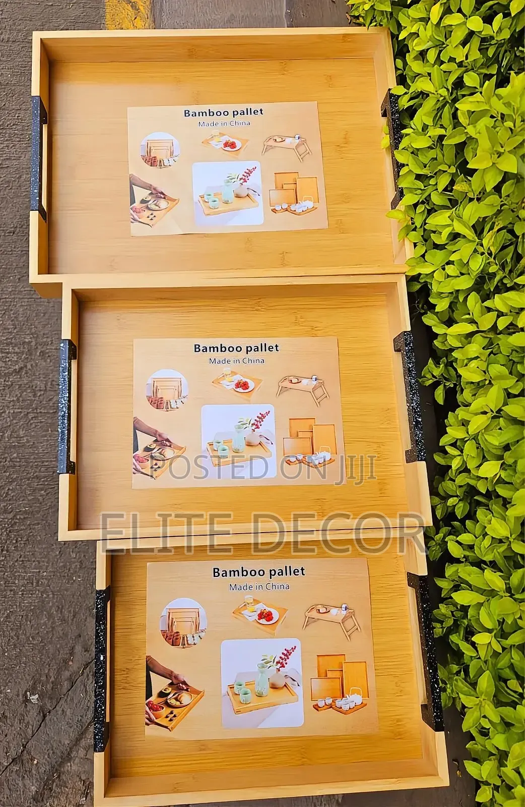 Heavy Classic Style Bamboo Serving Tray –Wooden Tea Breakfast Tray