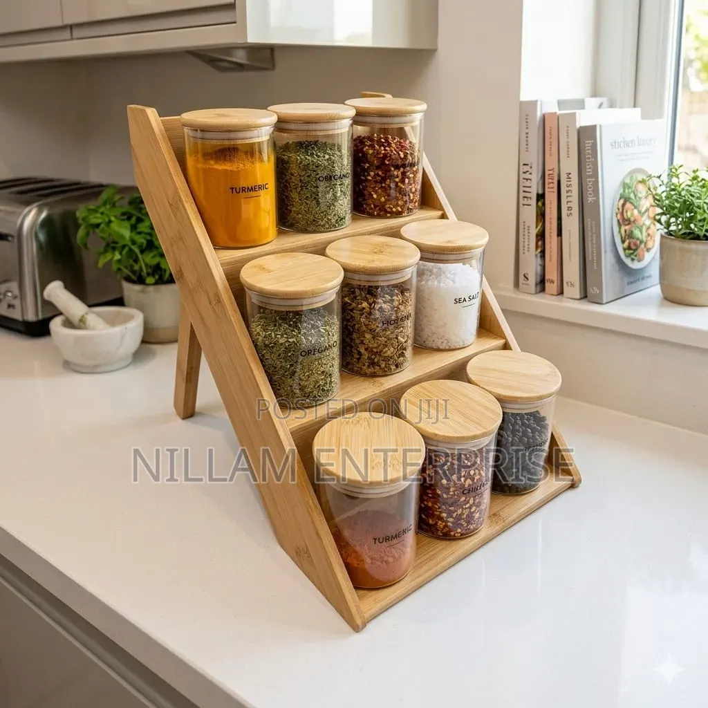 9pcs +3 Layer Airtight Glass Spice Jars