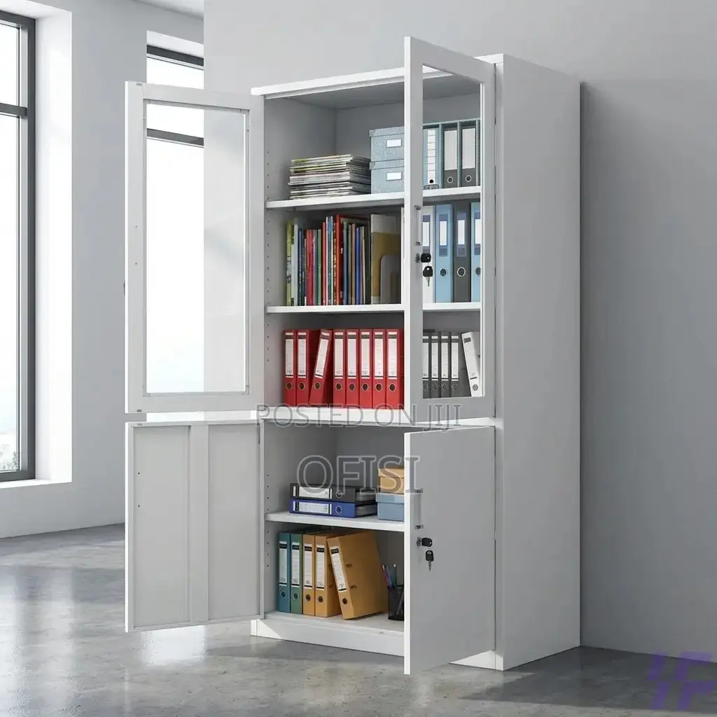 Office Cabinet; 2-Door Half Glass Filing Office Cabinet