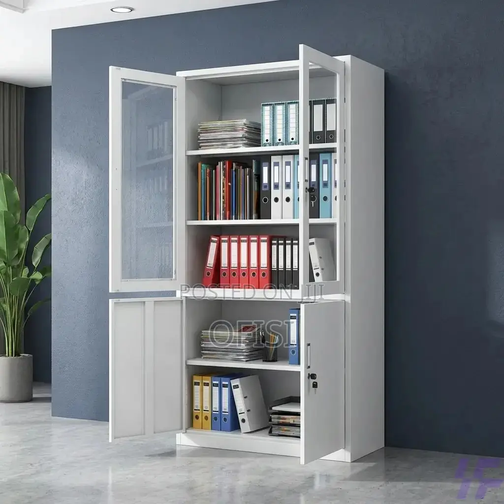 Office Cabinet; 2-Door Half Glass Filing Office Cabinet