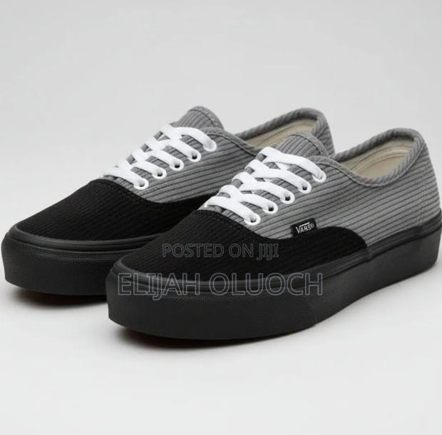 Black Grey Quality Corduroy Vans - thumbnail 2