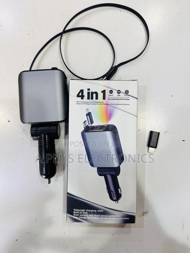 E1 4 in 1 Superfast Car Charger – Dual Usb Fast Charger