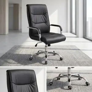 Office Chair; Black Pu Leather Executive Office Chair