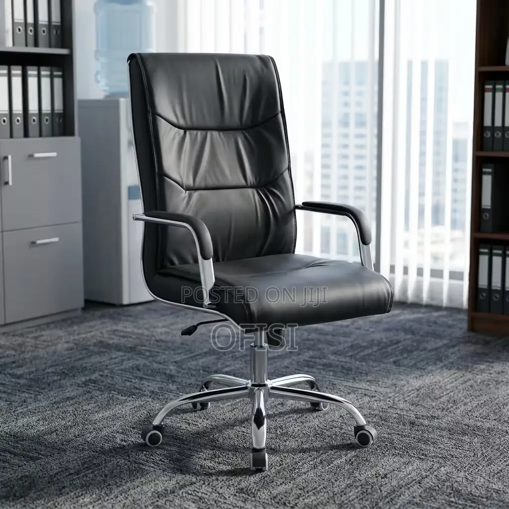 Office Chair; Black Pu Leather Executive Office Chair