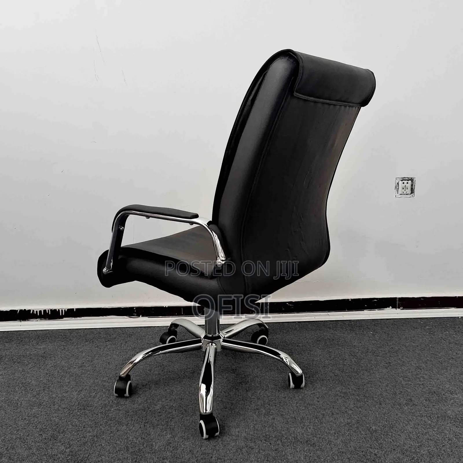 Office Chair; Black Pu Leather Executive Office Chair