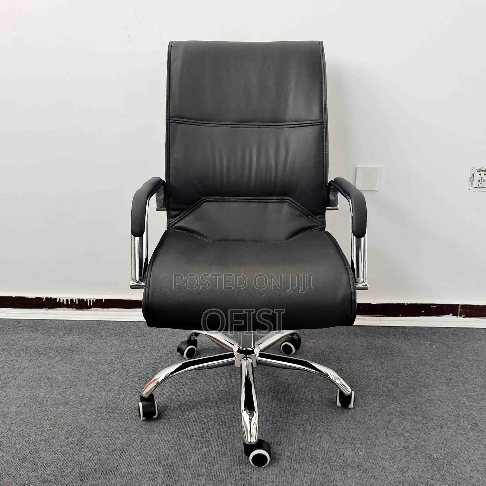 Office Chair; Black Pu Leather Executive Office Chair