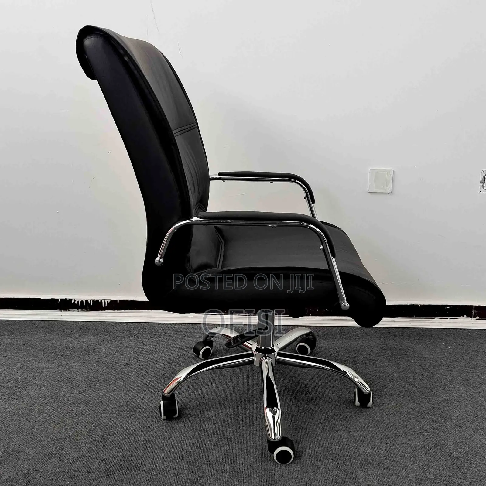 Office Chair; Black Pu Leather Executive Office Chair
