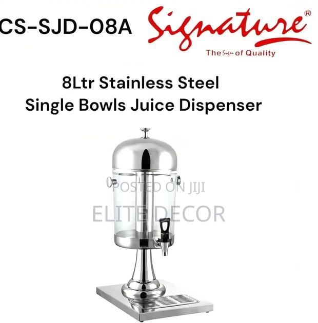 Signature 8l Stainless Steel Single Juice Dispenser Ice Tube Cooling