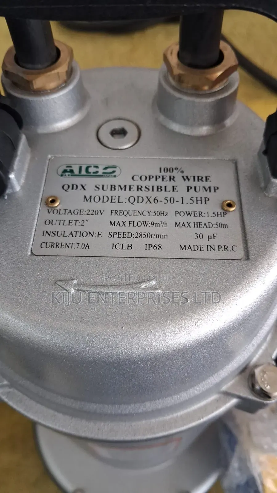 Aico Qdx6-50 1.5hp Submersible Water Pump – 2" Outlet, 50m Head