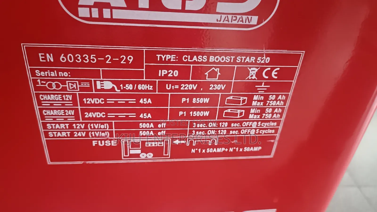 Aico Class Cd-520 Heavy-Duty Battery Charger Booster 12v/24v – 500a