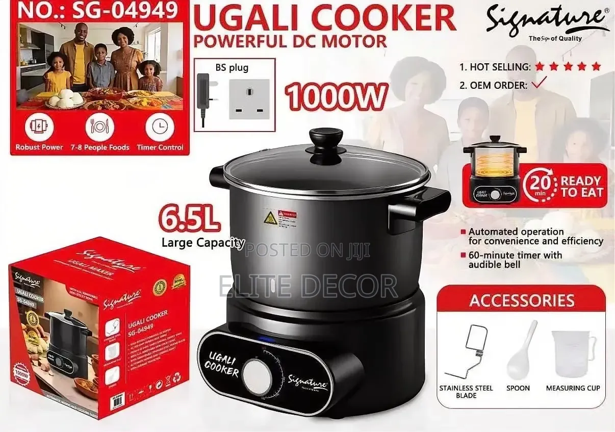 Signature 1000w Automatic Ugali Cooker– Smart Electric / Rice Cooker