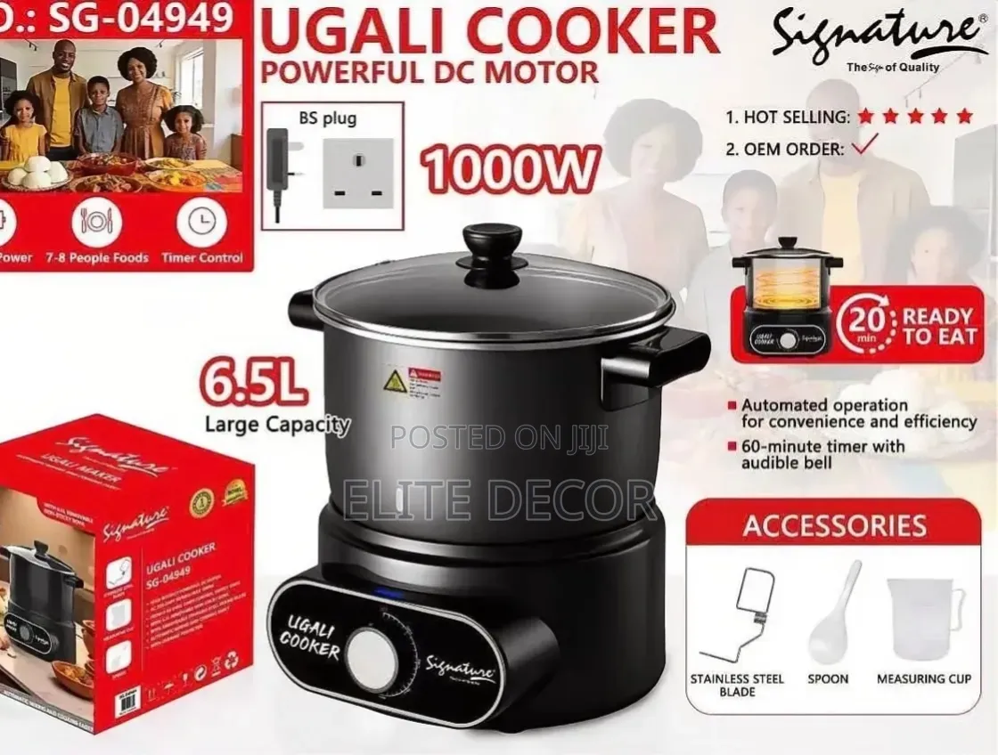Signature 1000w Automatic Ugali Cooker– Smart Electric / Rice Cooker