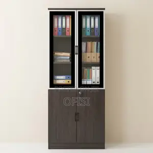 Office Cabinet; Half Glass Wooden Office Cabinet