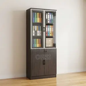 Office Cabinet; Half Glass Wooden Office Cabinet
