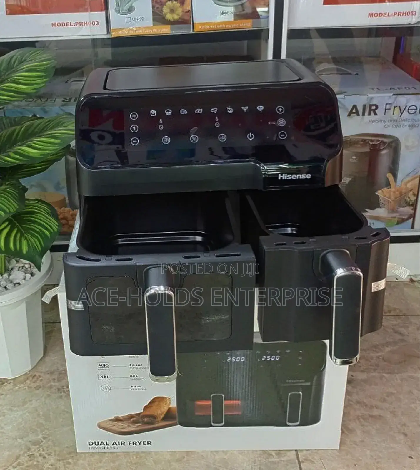 Hisense 8.6 Litres Dual Air Fryer – 2500w*2 | Dual Basket Design