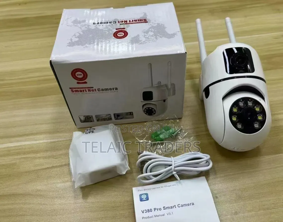 New Model Wall Mounted V380 Dual Lens Wifi Bulb PTZ Camera