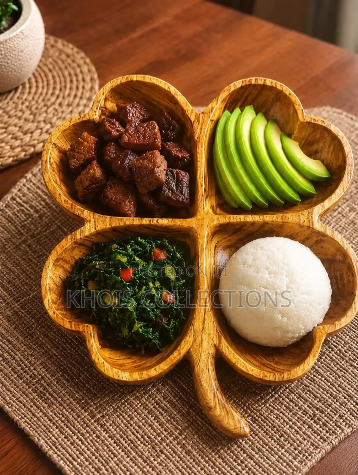 Partitioned Wooden Plate