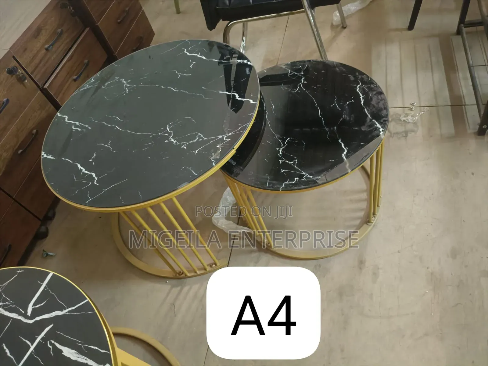 Coffee Table Marble Black Nesting