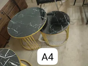 Coffee Table Marble Black Nesting