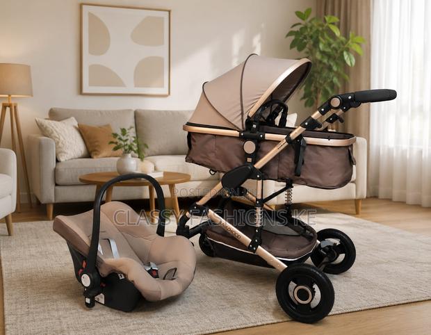 Baby Stroller 3 In 1, High Landscape Travel Pram With Baby Carry Coat