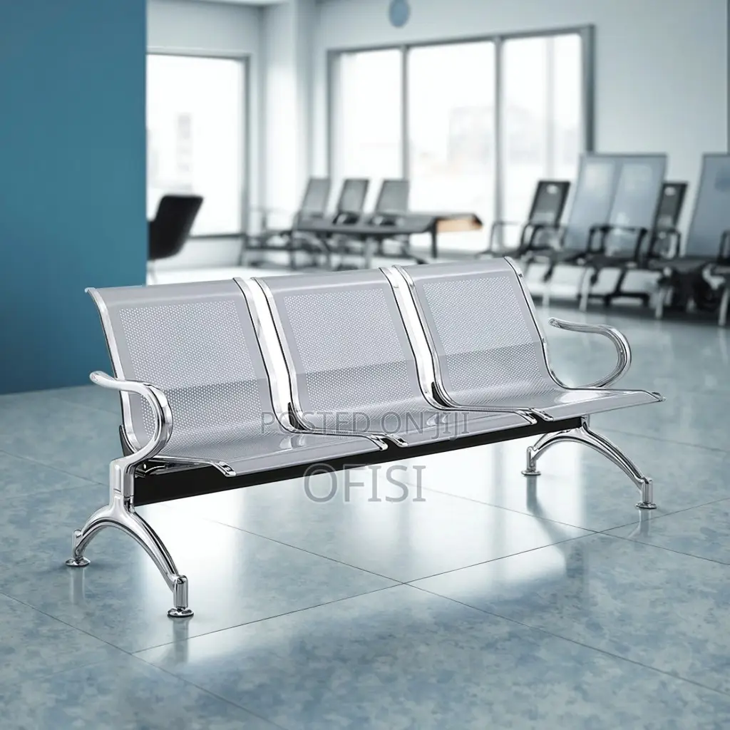 Waiting Bench; 3 Seater Unpadded Office Waiting Bench