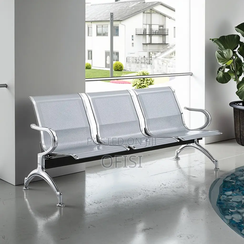 Waiting Bench; 3 Seater Unpadded Office Waiting Bench