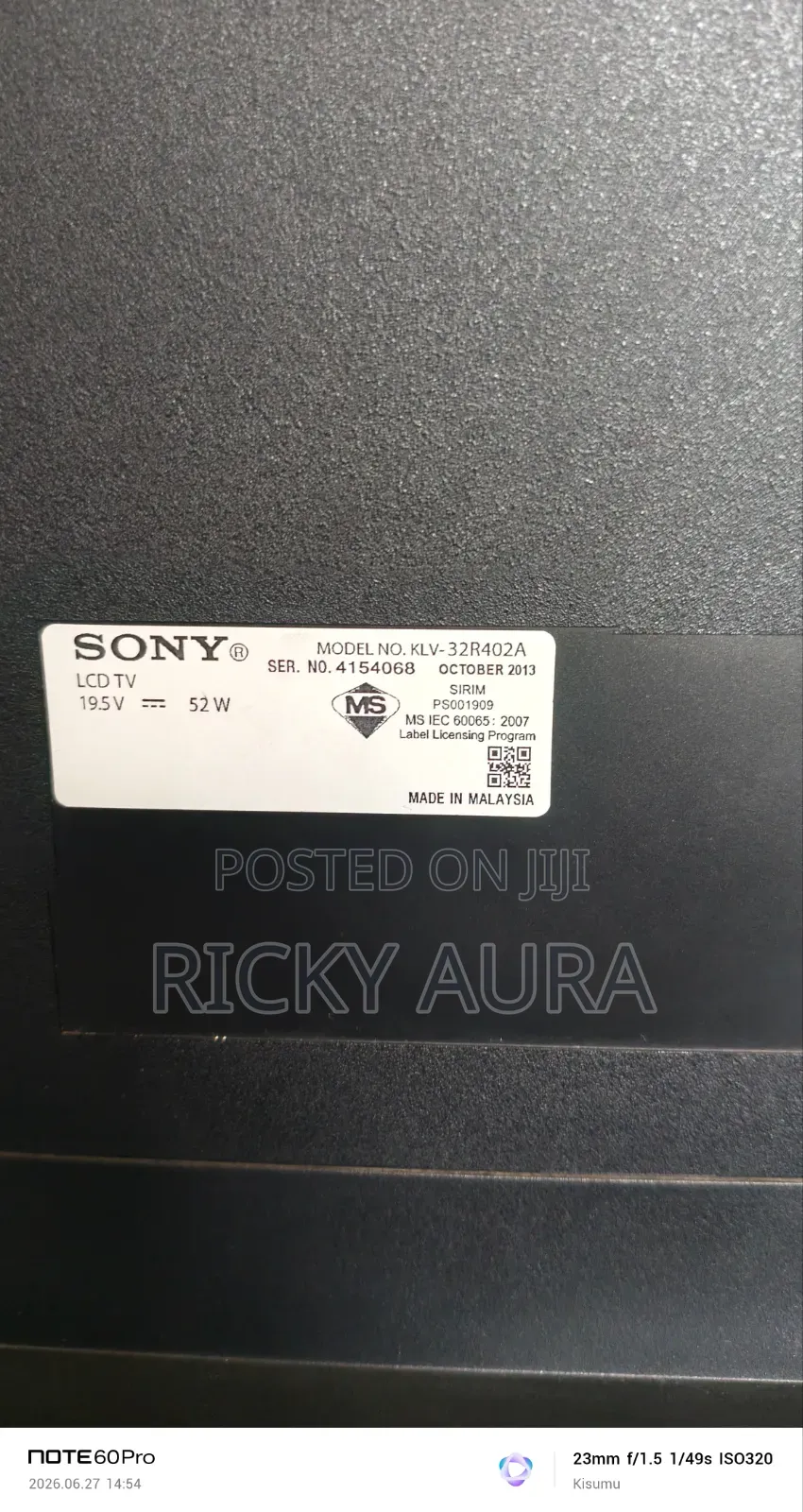 Sony Bravia 32"Inches Digital Tv