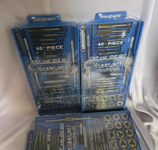 40-Piece Tap and Die Set – Fine Carbon Steel Thread Repair Kit