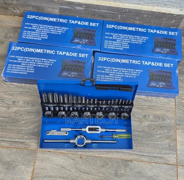 32-Piece Din Metric Tap and Die Set –Thread Repair Cutting Kit