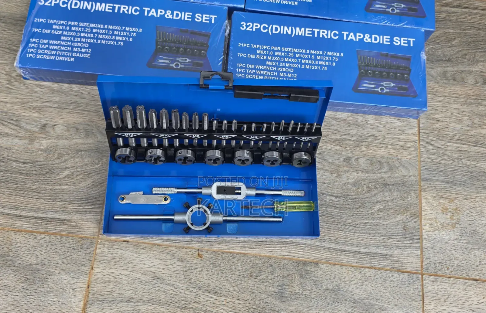 32pcs Tap and Die Set – Carbon Steel Threading Tool Kit