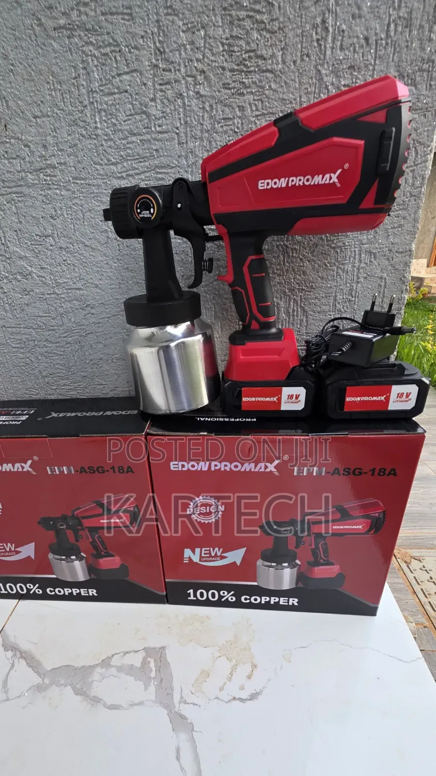 Edon Promax Epm-Asg-18a 18v Paint Spray Gun With 2 Batteries