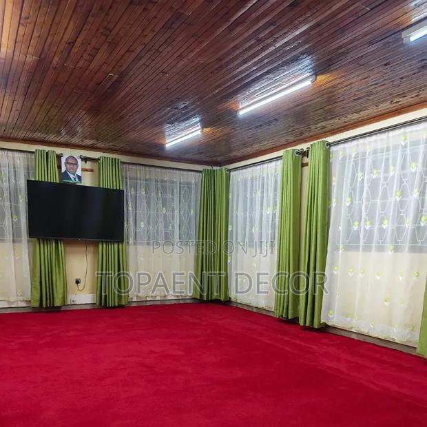 Light Green and Dark Green Soft Plain Window Curtains - thumbnail 2